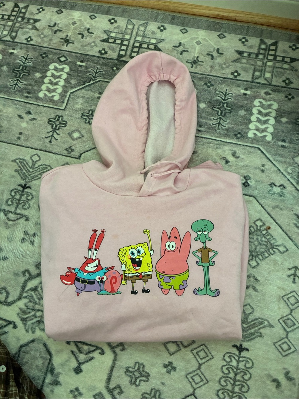 Pink Kids SpongeBob Character Hoodie Sweatshirt